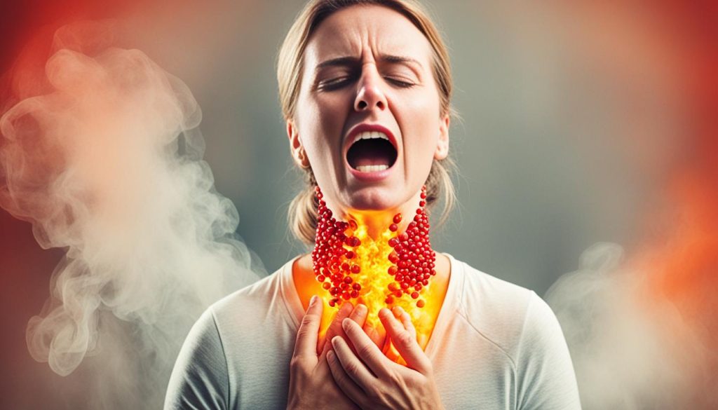 acid reflux in throat image