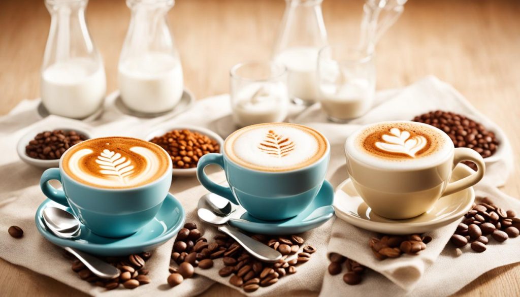 Basic ingredients of a cappuccino and latte